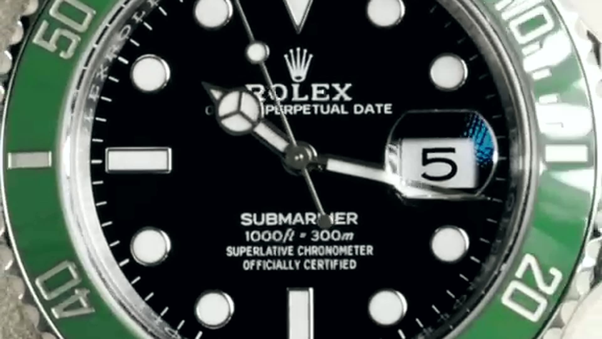 Close-up of a Rolex Submariner dial
